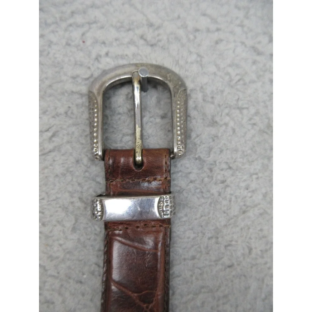 Vintage Leather Golf Belt Men L Brown Embossed Golf Club Concho Country Club Y2K